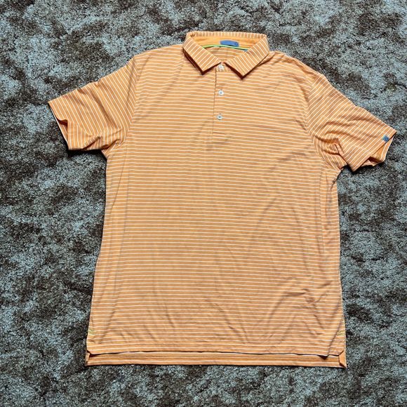 Tasc Polo Shirt Mens Extra Large Performance Stretch Casual Striped - Picture 2 of 9